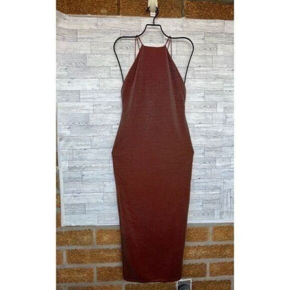 ALIX NYC Shiloh Halter Dress in Iridescent Copper medium - Picture 3 of 12